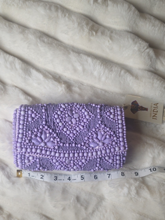 Handcrafted in India Handbags - Viral TJMaxx Lavender Beaded Embellished Clutch Wallet Handmade In India